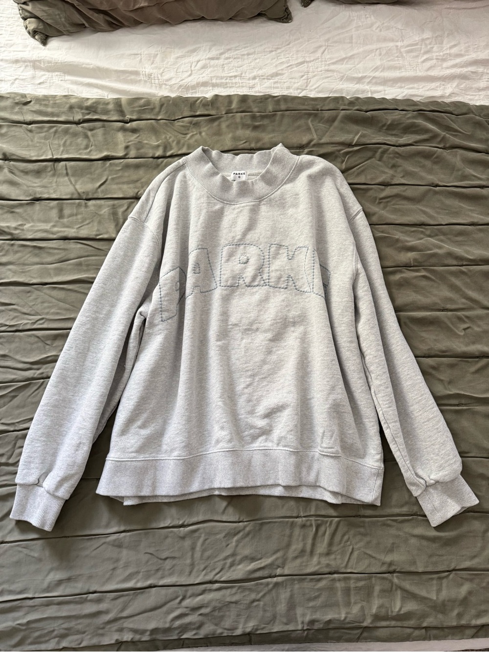 Parke x Target Light Gray Mockneck Pullover Sweatshirt / Size L/XL